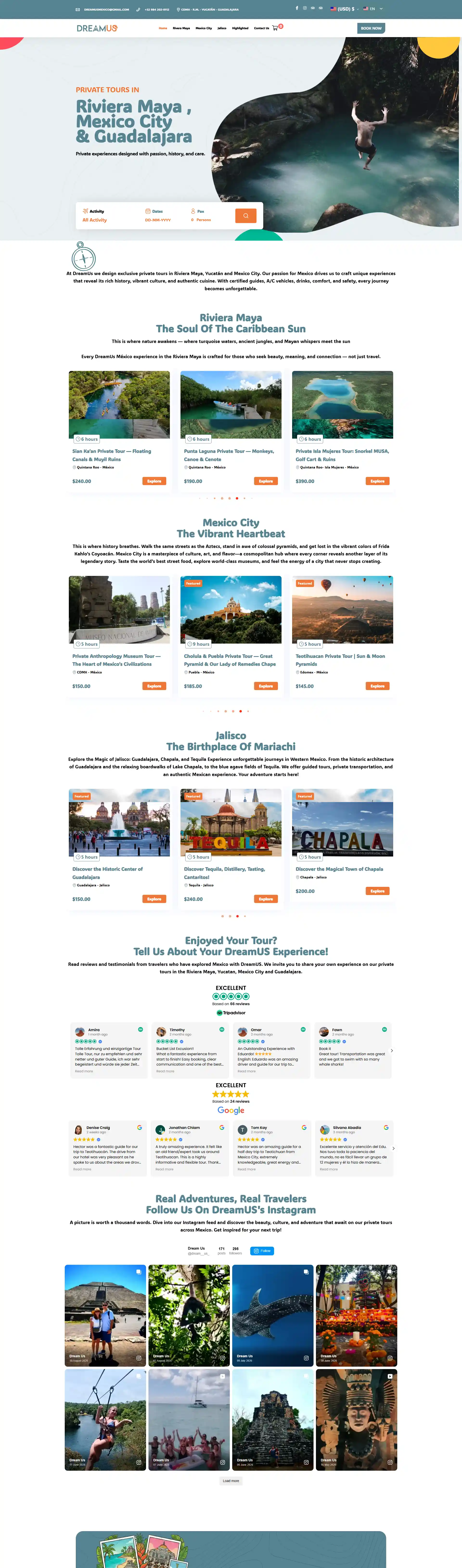 Captura del sitio web Dreamus