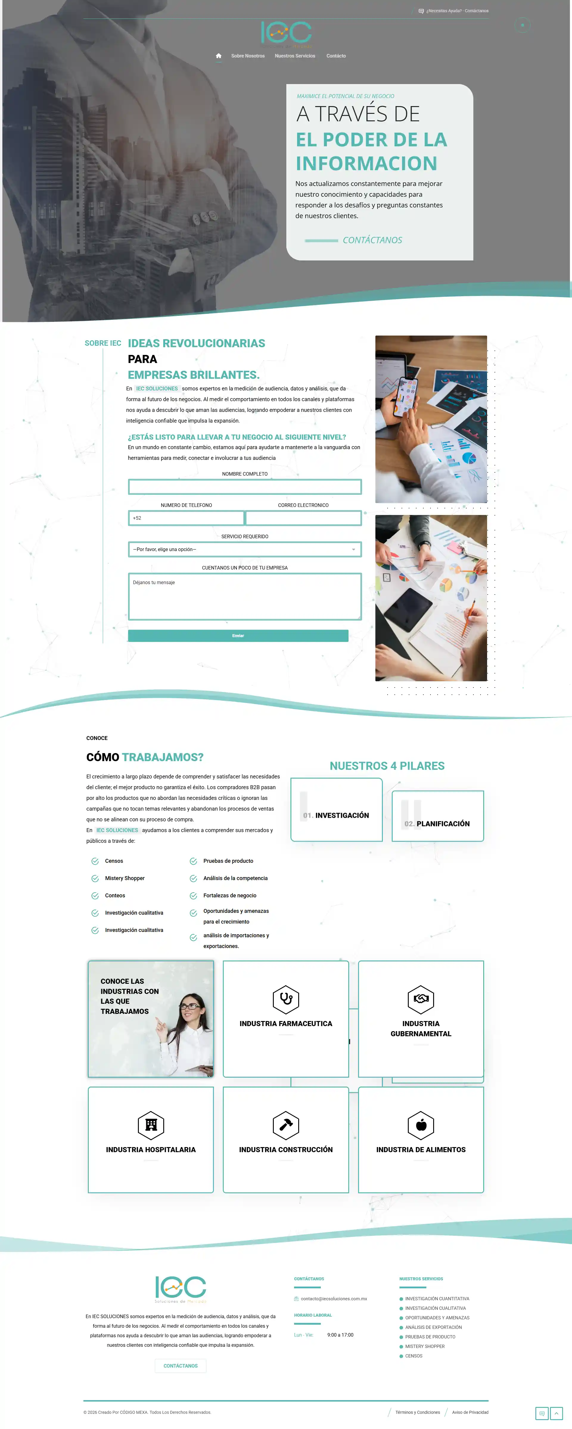 Captura del sitio web IEC Soluciones