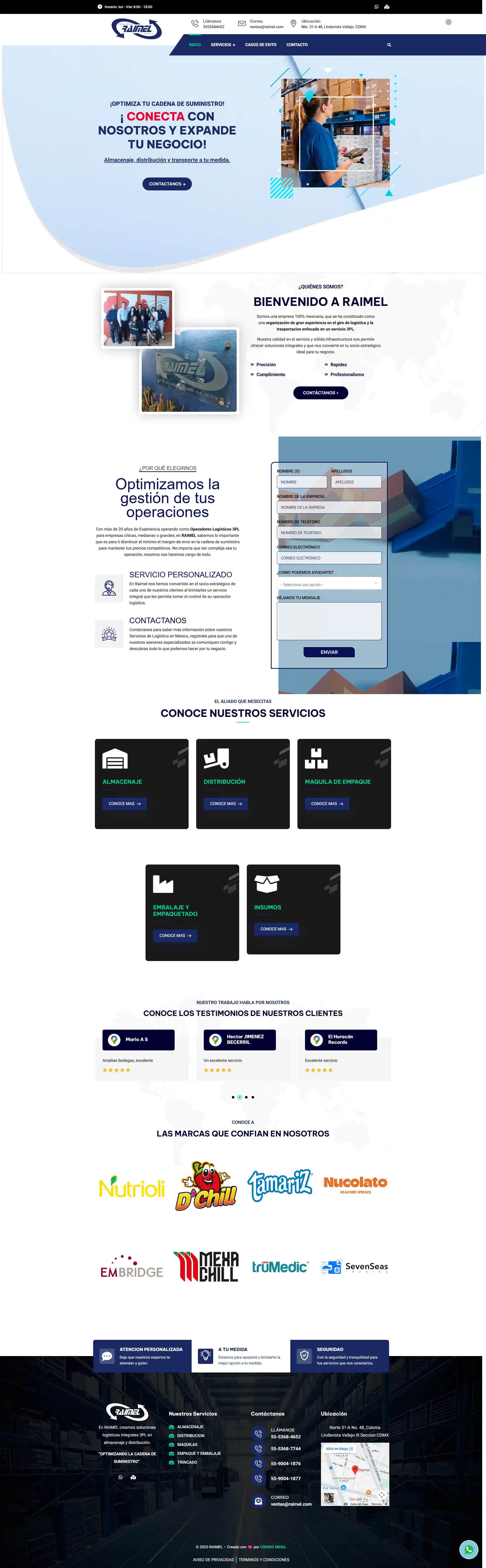 Captura del sitio web Raimel