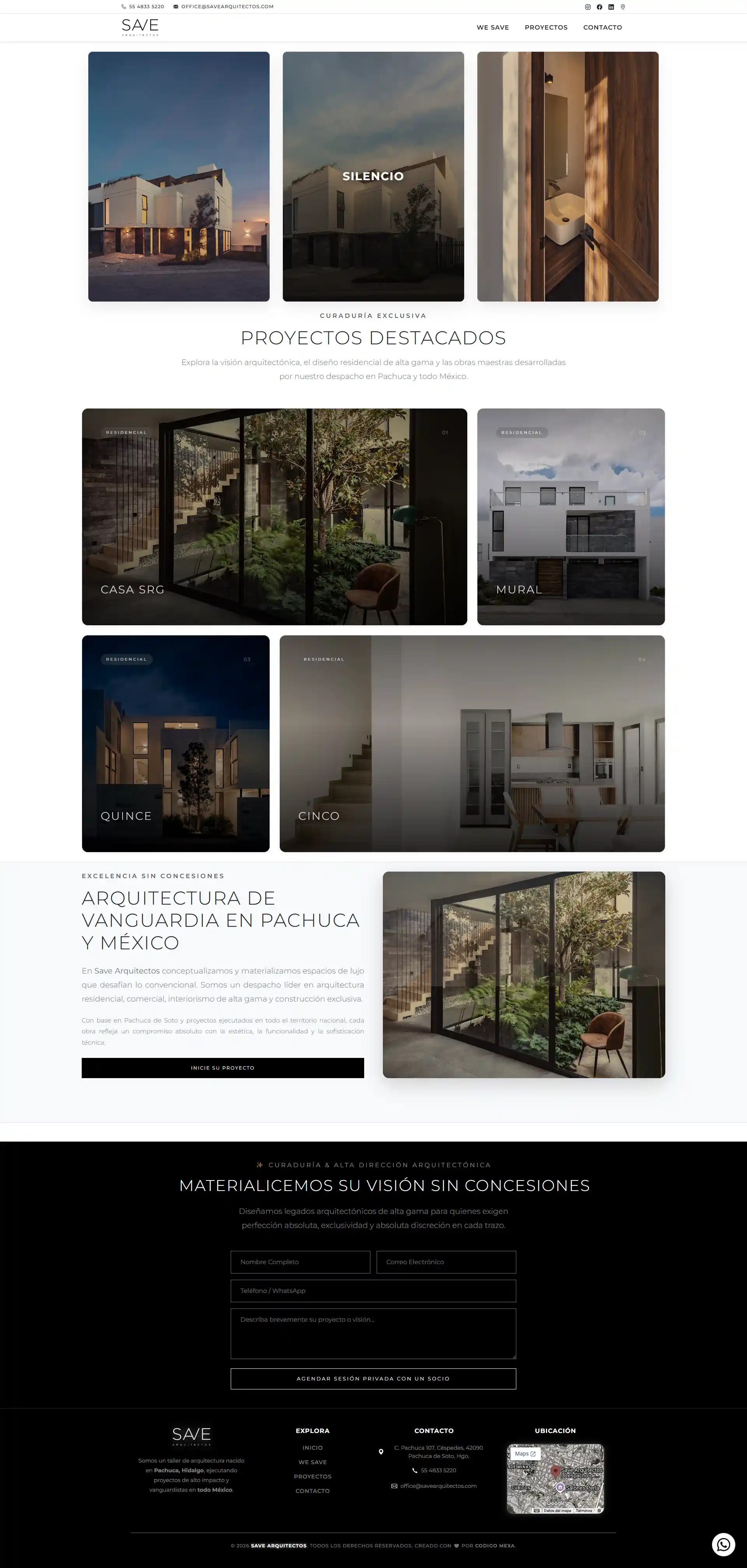 Captura del sitio web Save Arquitectos